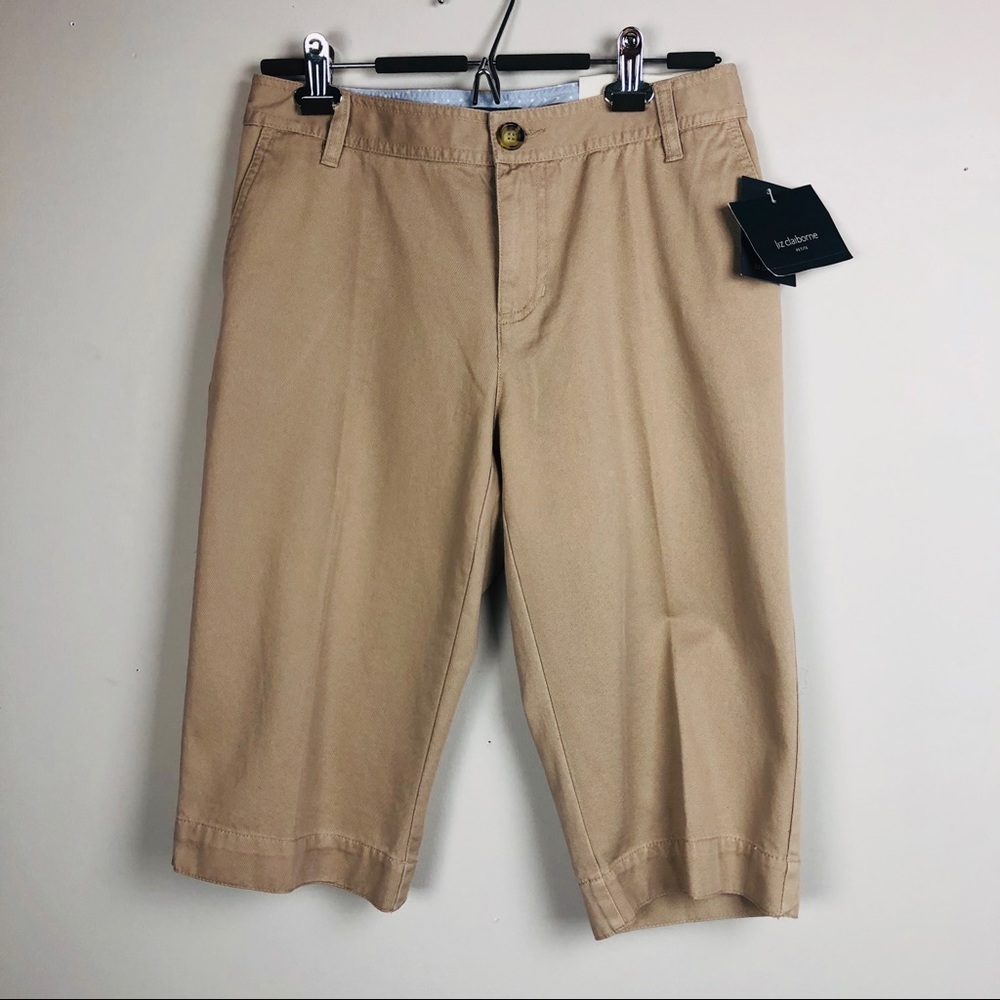 Liz Claiborne Audra gold cropped pants 6 Petite